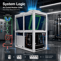 Système de refroidissement modulaire industriel à air comprimé R410A à COP élevé avec compresseur scroll pour le refroidissement de processus