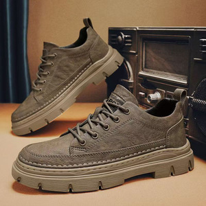 Modernos Zapatos de Trabajo Negros para Hombre, Zapatillas Deportivas Casuales de Cuero PU, Ligeras - Product Image 2