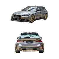 Pour BMW G81 M3 Touring Kit de carrosserie en Fiber de carbone sèche M3 Touring AE Diffuseur de lèvre avant en Fiber de carbone Spoiler Jupe latérale Capot