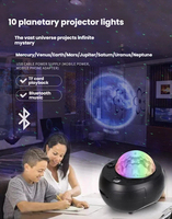 Mini projecteur étoiles et lune, effet aurores boréales, veilleuse de chevet créative pour chambre à coucher, couleurs RGB, USB, pour une ambiance transfrontalière éclatante