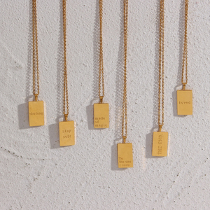 Collar con Colgante de Letra Cuadrado Personalizado, Chapado en Oro PVD, Collar de Acero Inoxidable Impermeable para Mujer, con Logotipo, para Regalo de Cumpleaños - Product Image 5