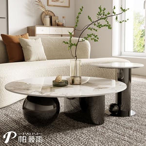 Hiện Đại Sang Trọng Vòng Phòng Khách Bàn Cà Phê Đồ Nội Thất Thiết Lập Vàng Cơ Sở Ý Thiết Kế Đá Hàng Đầu Trung Tâm Bảng Thiết Lập Nhà Máy Giá - Product Image 1