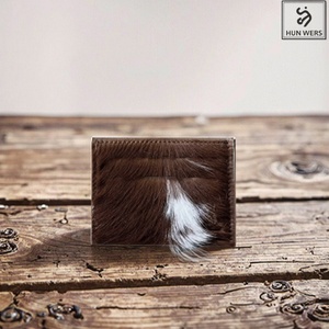 Customized Fur Leather Wallets Attractive Stylish Vintage Cow Fur Leather Wallet Credit Card <b>ID</b> <b>Holder</b> Purse Clutch Button - Product Image 2