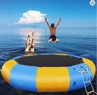 Trampoline d'eau gonflable de 10 pieds, Trampoline d'eau gonflable avec toboggan pour lac