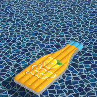 Flotteur de piscine gonflable en PVC jaune durable et écologique en forme de bouteille pour enfants - Tapis flottant pour la plage et la piscine