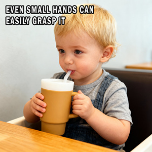 Cangkir bayi Sippy dengan tutup sedotan silikon Kualitas Makanan bebas BPA piring ramah lingkungan pelatih susu aman cangkir makan makanan ringan - Product Image 5