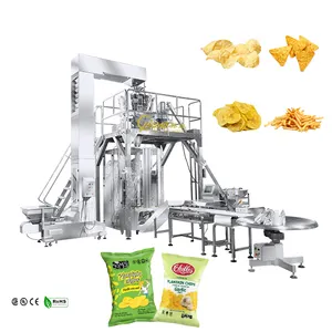 Máquina de embalagem automática de chips, máquina de embalagem com enchimento de batatas fritas de nitrogênio