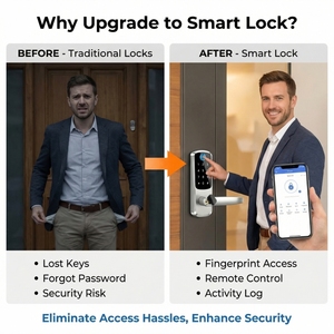 Serrure de porte intelligente <span class=keywords><strong>Aqara</strong></span> de style américain, étanche, pour porte en verre, avec télécommande RFID - Product Image 2