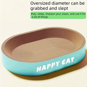 2025 planche à gratter pour chat personnalisable papier ondulé à bord large mignon Durable anti-renversement latéral chat den - Product Image 5