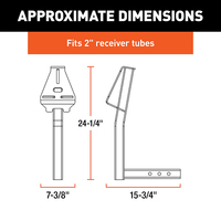 Support de fixation robuste JH-Mech pour roue de secours de remorque, hauteur 24 pouces, pour attelage de remorque de 2 pouces