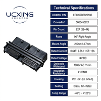 Connecteur PCB automobile 82 broches 5600450821, angle droit 90 degrés, pas de 2,5-3,7 mm, 12A 14V, PBT UL94 V-0, OEM ODM personnalisé