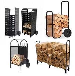 Heavy Duty in legno di rotolamento <span class=keywords><strong>carrello</strong></span> di legna da ardere di stoccaggio cremagliera di legno <span class=keywords><strong>con</strong></span> <span class=keywords><strong>ruote</strong></span> per interni esterni - Product Image 5
