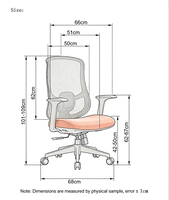 Chaise de bureau ergonomique à dossier haut avec accoudoirs réglables et appui-tête en maille, chaise intelligente pour personnel de conférence