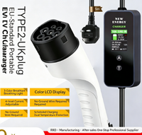 Nouveau chargeur EV portable en gros pour usine, prise UK Type 2, 3,5 kW 16A, pistolet de recharge réglable pour voiture électrique, compatible modèle EN62196