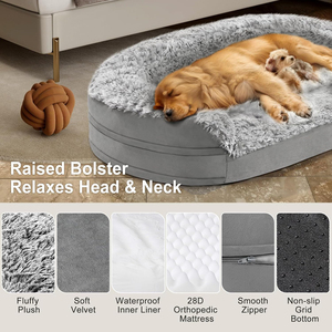 Camas ortopédicas redondas para perros, Cama grande personalizada de espuma viscoelástica para perros y gatos, impermeable, lavable, extraíble, camas de espuma viscoelástica para mascotas - Product Image 4