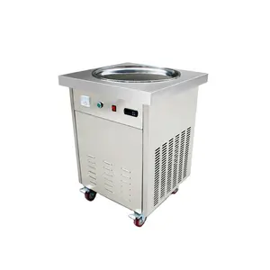 Hot Sale Commercial Stainless Steel Double And Single Flat Pan Roll Fry Ice Cream Thai fried ice cream machine