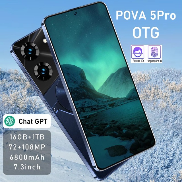 Wholesale 2026 Pova5 Pro International 5g Mobile Phone Support Dual Sim Cards 16 + 1 Tb 6800mah Ultra-large Battery Capacity