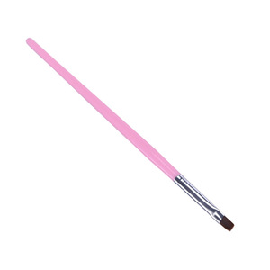 Pinceau plat en nylon rose avec manche, embout serti, pour la peinture au gel UV, la manucure et le design d'ongles - Product Image 6