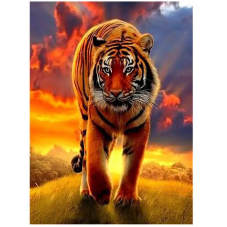 Wholesale painting by numbers tiger drawing for adult kids