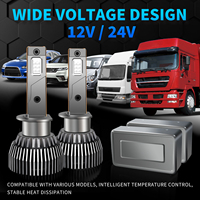 Bombilla LED H3 para Faros Delanteros, Luz Antiniebla Azul con Ventilador, 130W, Luz Azul Profunda para Automóvil con Decodificador H11 880 9005 H7 H4, Luz Automotriz de Alta Potencia