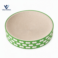 Bac à gratter rond pour chat en carton ondulé, motif nuage, lit avec rebord, mobilier d'intérieur, vente en gros