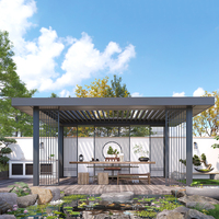 Pergola motorisée en aluminium imperméable, design écologique, finition moderne avec revêtement en poudre, dimensions personnalisables pour une utilisation en jardin