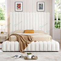 Deutschland Light Luxury Pink New Design Kingsize-Bett rahmen Moderne Schlafzimmer möbel Holzbett rahmen Hoch gepolstertes Aufbewahrung sbett für Mädchen