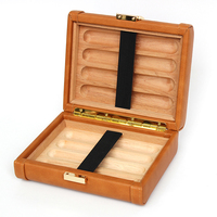 Lot de quatre étuis à cigares élégants en cuir PU, boîte à cigares en cuir véritable, fournie directement par l'usine