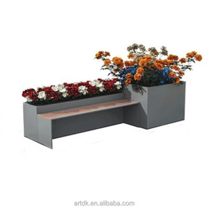 982G Banco con Macetero Integrado de Acero Inoxidable para Exteriores, para Patio, Jardín y Plaza - Product Image 1