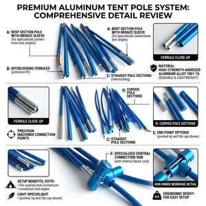Fabricante de Postes de Aluminio Anodizado para Tiendas de Campaña, Longitud Personalizada, Plegables y Retráctiles, Postes de Soporte para Tiendas de Campaña - Product Image 3