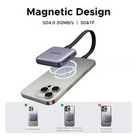 Lecteur de cartes MagFlow UGREEN SD4.0 312 Mo/s USB C vers fente SD/TF Adaptateur de carte SD magnétique pour téléphone Magsafe PC Accessoires de jeu