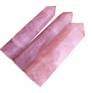 Wholesale Natural 6-12 Inch Big Size Rose Quartz Tower Point Wand Healing for Decoration