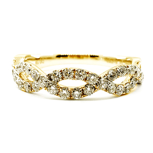 Bijoux fins personnalisables en gros de Hong Kong 18 carats en or jaune massif avec diamant véritable bagues de proposition de fiançailles éternité pour les femmes - Product Image 1