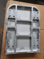 Chariot pliable en acier inoxydable SUS304 de qualité alimentaire, taille moyenne 90*60cm, chariot de manutention antirouille pour entrepôt avec roues pivotantes