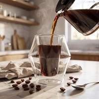 Nouveau produit : Tasse en verre à double paroi unique avec lèvre simple