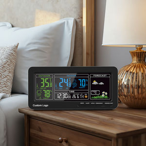 EMAF Estação Meteorológica <span class=keywords><strong>Digital</strong></span> a Cores Despertador Rádio 3 Sensores Sem Fio Ao Ar Livre Indoor/Outdoor Termômetro Quarto Elétrico - Product Image 2