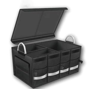 Caja de Almacenamiento Plegable de Gran Capacidad para Maletero de Auto, Impermeable, de Oxford 1680D, 57*33.5*29cm, Color Negro/Gris, Marca OEM CN01 - Product Image 1