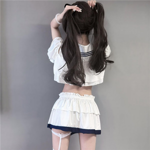 Conjunto de lencería sexy estilo anime con lazo, uniforme de colegiala japonesa, atuendo de ataque rápido, lencería erótica. - Product Image 3