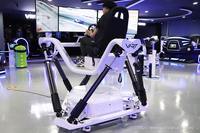 Simulador de movimiento de la plataforma 3Dof F1, máquina de juego de coches de carreras de 3 pantallas, parque de atracciones, simulador de conducción de coche