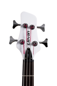 Guitare <span class=keywords><strong>basse</strong></span> électrique Clevan White Bronze Frets 4 cordes, corps en Okoume, finition brillante, manche en érable, touche en palissandre - Product Image 5