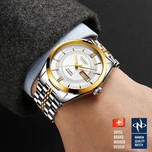 Montre mécanique pour homme en acier inoxydable avec cadran en or exclusif personnalisé - Product Image 5