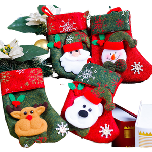 Wholesale Tenglong Soft Felt/Non-woven <b>Christmas</b> Stocking Shape Gift Bag Mini Small Size <b>Cheap</b> - Product Image 1