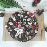 Assiettes de Présentation en Plastique Style Luxe Léger Série Noël Décoratives pour Hôtels et Mariages, Direct Usine