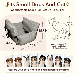 Siège de voiture pour chien portable, imperméable, siège rehausseur pour chien, siège de voyage pour animaux de compagnie lavable avec ceinture de sécurité et poches de rangement pour animaux de compagnie - Product Image 6
