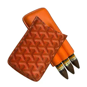 3 Finger Travel Cigar Case Holder Wear Proof Cigar Set With Cigar Clips Portable Fashion