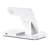 Station de charge sans fil 3 en 1 avec port Type-C, charge rapide 15W, design pliable, matériau ABS pour montre connectée