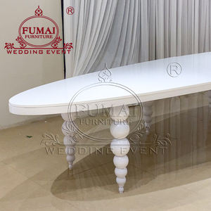 Elegant White Modern Stainless Steel Base Wedding Oval Dining <b>Table</b> for Hotel and <b>Outdoor</b> Use - Product Image 2