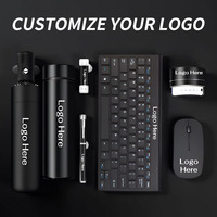 Coffret Cadeau d'Affaires Personnalisé de Luxe Moderne en Cuir avec Carnet Imprimé UV, Stylo, Tasse Isotherme et Clavier – Vente en Gros