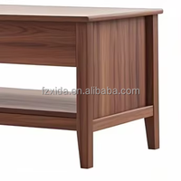 Table basse relevable et extensible en bois de noyer, style moderne et épuré, avec rangement, pour salon et mobilier de maison