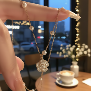 Vendita calda di tendenza di moda argento angelo chiave con strass girocollo stile coreano collane con ciondolo Fine per le donne all'ingrosso - Product Image 3